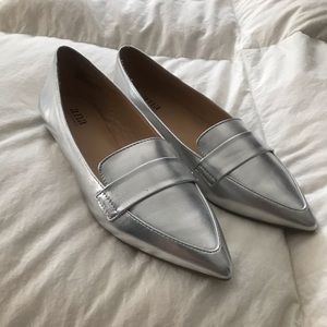 Silver casual flats